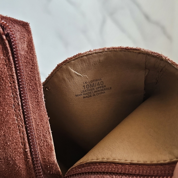 Suede Lucky Brand Lotisha Open Toe Boots Size 10 - Picture 13 of 13